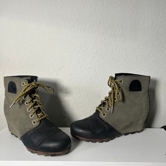 SOREL 1964 Premium Wedge Boots Army Green Camo Size 11 Gorpcore Utility Chic - Picture 2 of 11